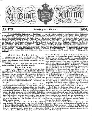 Leipziger Zeitung Dienstag 22. Juli 1856