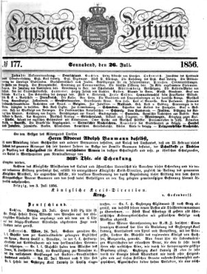 Leipziger Zeitung Samstag 26. Juli 1856