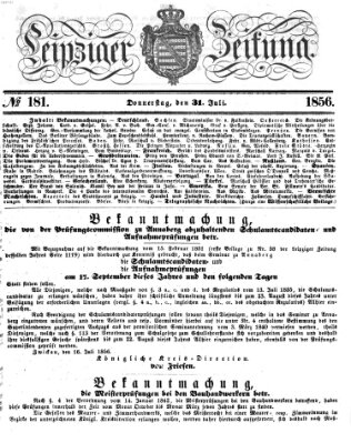 Leipziger Zeitung Donnerstag 31. Juli 1856