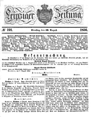 Leipziger Zeitung Dienstag 12. August 1856