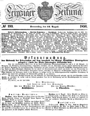 Leipziger Zeitung Donnerstag 14. August 1856