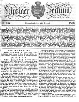 Leipziger Zeitung Samstag 16. August 1856