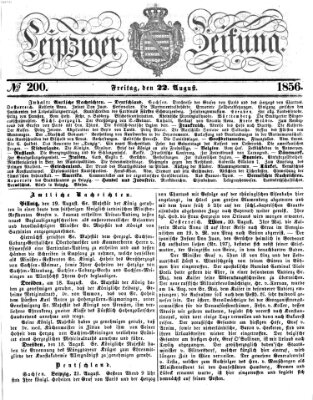 Leipziger Zeitung Freitag 22. August 1856