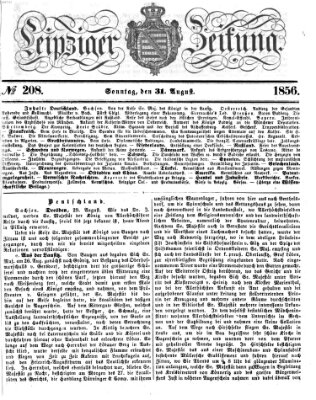 Leipziger Zeitung Sonntag 31. August 1856