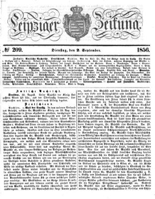 Leipziger Zeitung Dienstag 2. September 1856