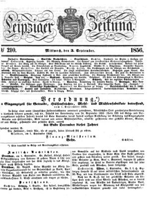 Leipziger Zeitung Mittwoch 3. September 1856