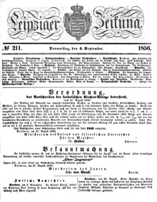 Leipziger Zeitung Donnerstag 4. September 1856