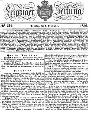 Leipziger Zeitung Sonntag 7. September 1856