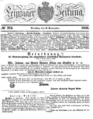 Leipziger Zeitung Dienstag 9. September 1856