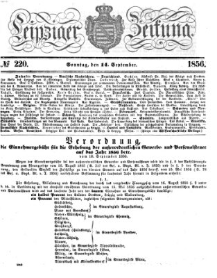 Leipziger Zeitung Sonntag 14. September 1856