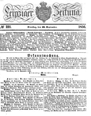 Leipziger Zeitung Dienstag 16. September 1856