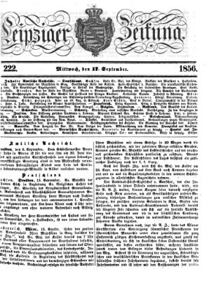 Leipziger Zeitung Mittwoch 17. September 1856