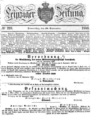 Leipziger Zeitung Donnerstag 18. September 1856