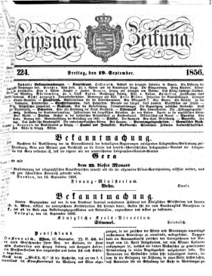 Leipziger Zeitung Freitag 19. September 1856