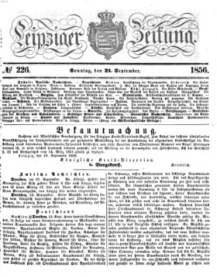 Leipziger Zeitung Sonntag 21. September 1856