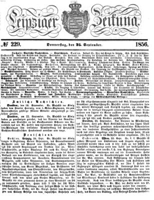 Leipziger Zeitung Donnerstag 25. September 1856