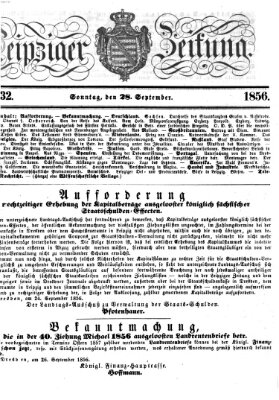 Leipziger Zeitung Sonntag 28. September 1856