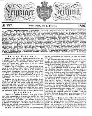 Leipziger Zeitung Samstag 4. Oktober 1856