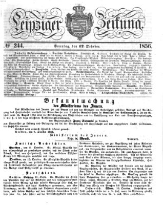 Leipziger Zeitung Sonntag 12. Oktober 1856