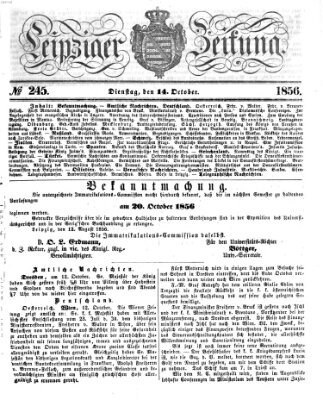 Leipziger Zeitung Dienstag 14. Oktober 1856