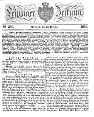 Leipziger Zeitung Mittwoch 15. Oktober 1856