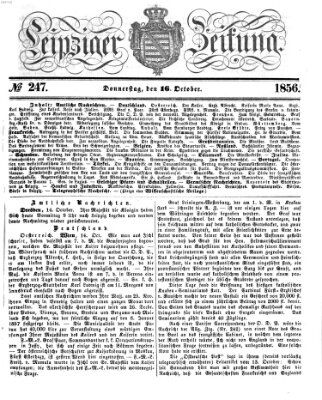 Leipziger Zeitung Donnerstag 16. Oktober 1856