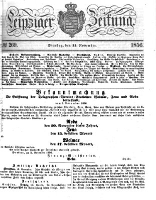 Leipziger Zeitung Dienstag 11. November 1856