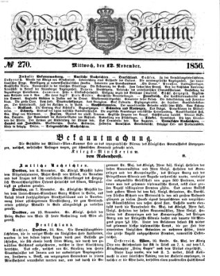 Leipziger Zeitung Mittwoch 12. November 1856