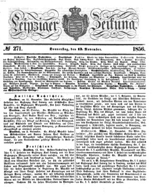 Leipziger Zeitung Donnerstag 13. November 1856