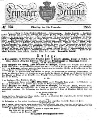 Leipziger Zeitung Dienstag 18. November 1856