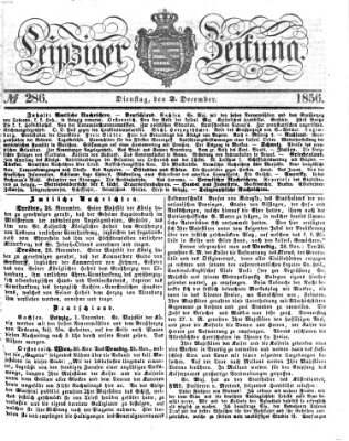 Leipziger Zeitung Dienstag 2. Dezember 1856