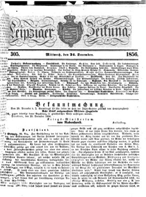 Leipziger Zeitung Mittwoch 24. Dezember 1856