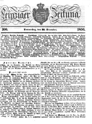 Leipziger Zeitung Donnerstag 25. Dezember 1856