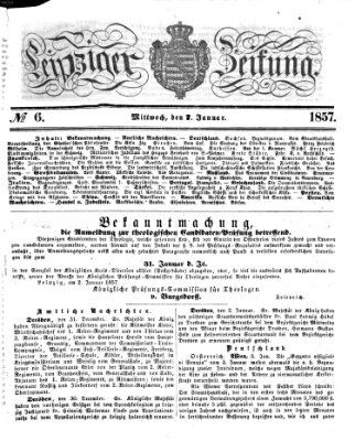 Leipziger Zeitung Mittwoch 7. Januar 1857