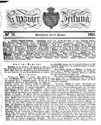 Leipziger Zeitung Samstag 17. Januar 1857