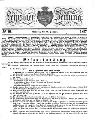 Leipziger Zeitung Sonntag 18. Januar 1857