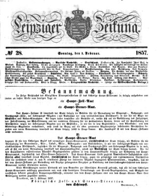 Leipziger Zeitung Sonntag 1. Februar 1857