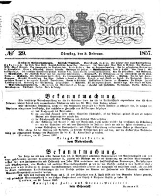 Leipziger Zeitung Dienstag 3. Februar 1857