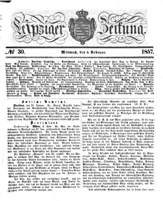 Leipziger Zeitung Mittwoch 4. Februar 1857