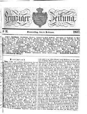 Leipziger Zeitung Donnerstag 5. Februar 1857