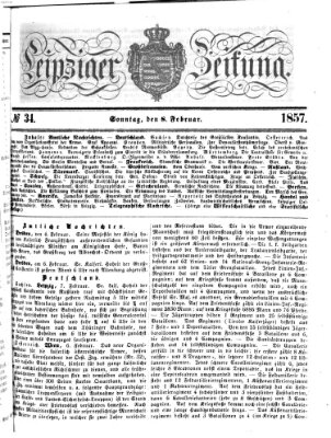 Leipziger Zeitung Sonntag 8. Februar 1857