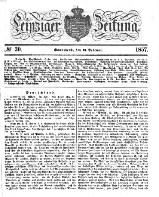 Leipziger Zeitung Samstag 14. Februar 1857