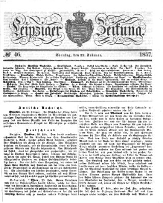 Leipziger Zeitung Sonntag 22. Februar 1857