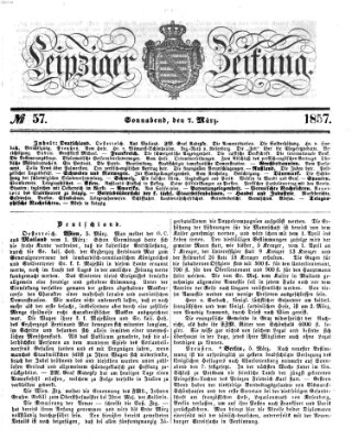 Leipziger Zeitung Samstag 7. März 1857