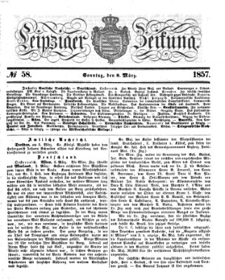 Leipziger Zeitung Sonntag 8. März 1857