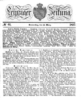 Leipziger Zeitung Donnerstag 12. März 1857