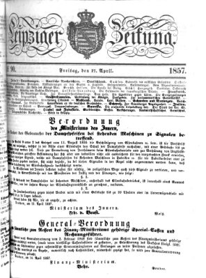 Leipziger Zeitung Freitag 17. April 1857