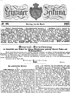 Leipziger Zeitung Freitag 24. April 1857