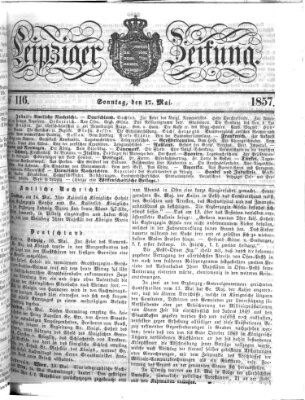 Leipziger Zeitung Sonntag 17. Mai 1857