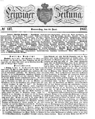 Leipziger Zeitung Donnerstag 11. Juni 1857